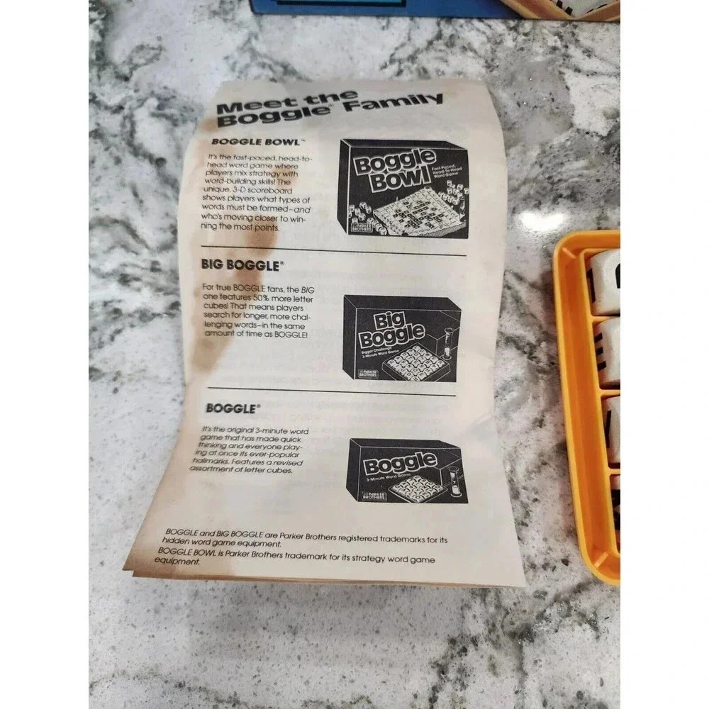 Vintage 1987 Boggle 3-Minute Word  Game Parker Brothers No.0384 Complete - Picture 4 of 4